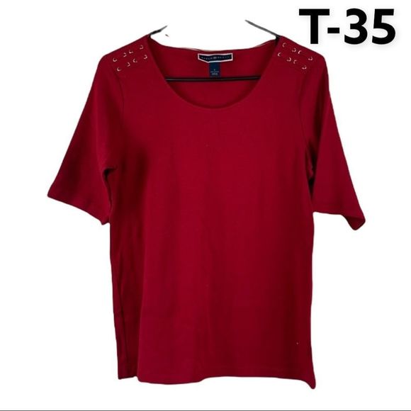 Karen Scott Tops - Karen Scott Red Amore Top NWT